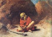 Leon Bonnat Arab Removing a Thorn from his Foot oil painting reproduction